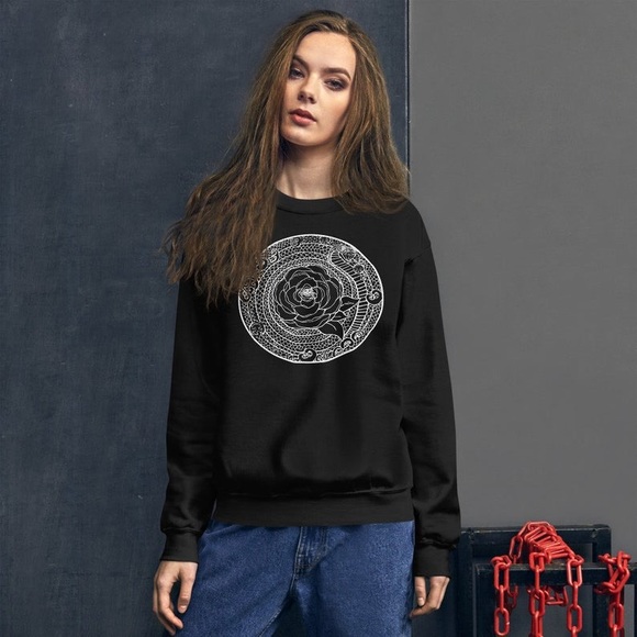 Rose Mandala Snake sweatshirt by TesoroCarolina - Picture 2 of 3